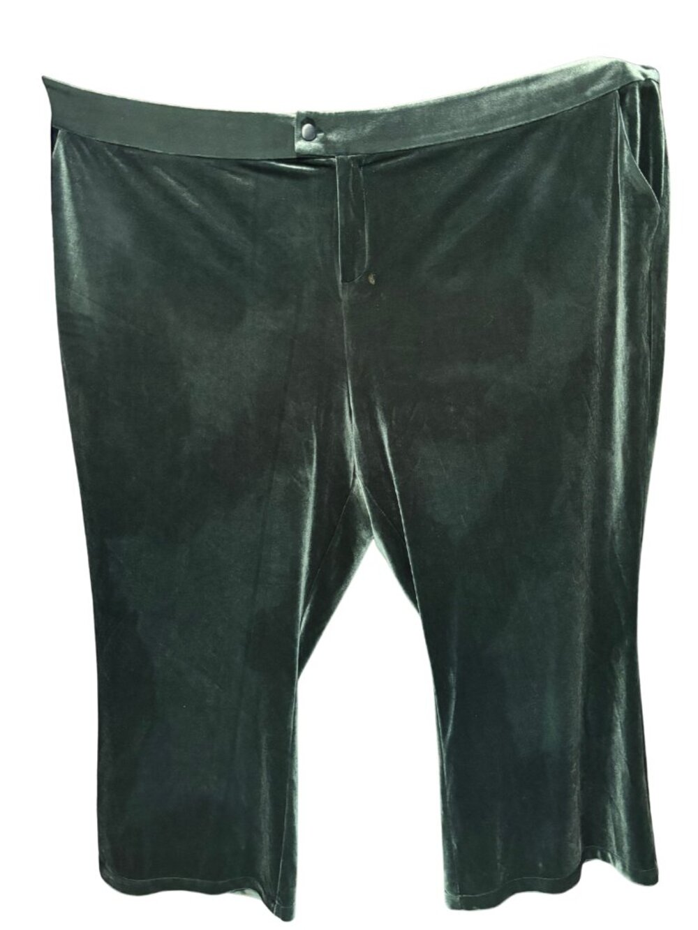 Universal Standard Women Plus Sz 36 Scarab Green Flare Farrah Velvet Pants